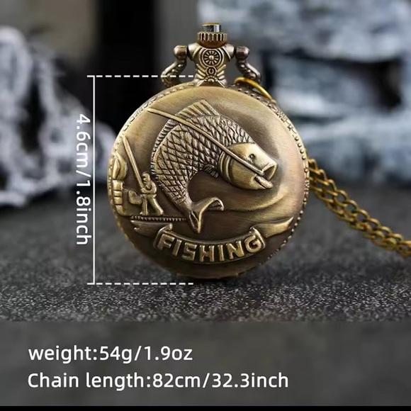 Gold Fish Quartz Pocket Watch - Picture 5 of 8